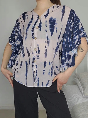 Blusa Azul, Beige · T-M · AB0083