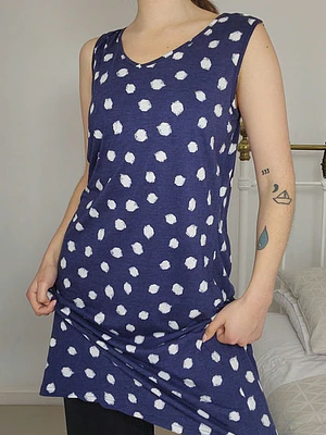 Vestido Azul, Blanco · T-L · AB0044