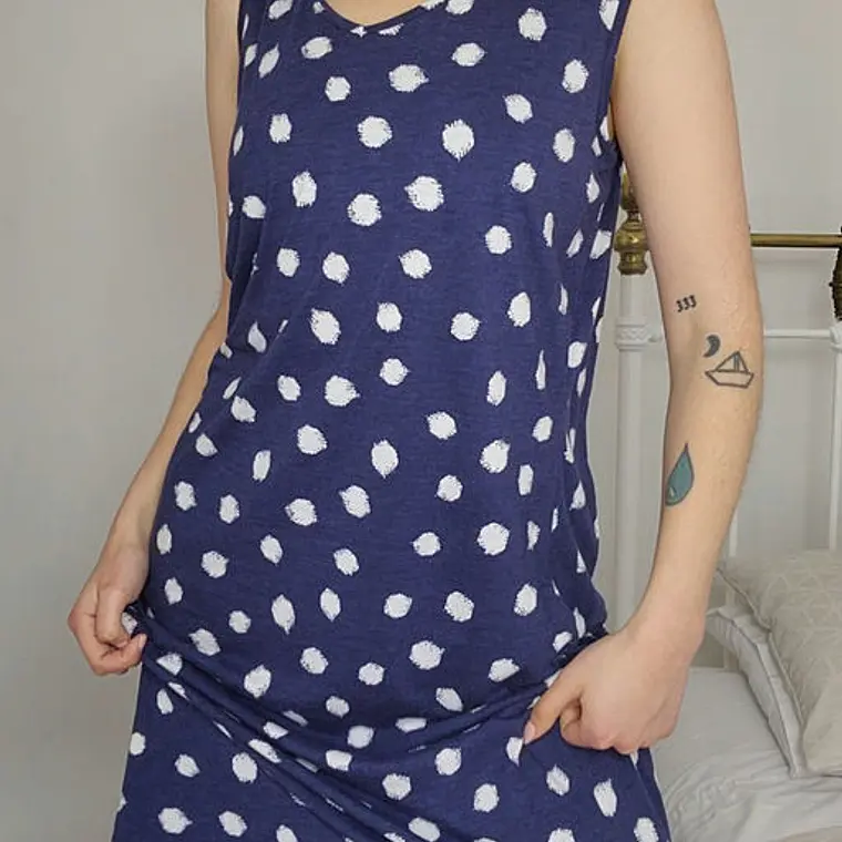 Vestido Azul, Blanco · T-L · AB0044 1