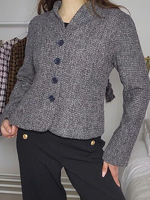 Blazer Gris, Azul · T-M · AB0940