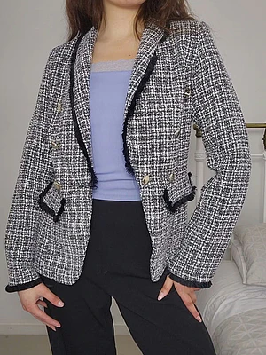 Blazer Negro, Gris · T-M · AB0947