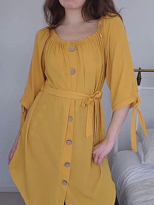 Vestido Amarillo · T-XL · AB0170