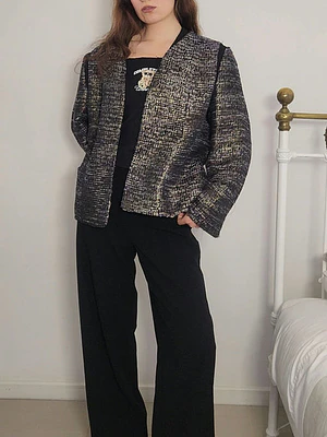Blazer Negro, Lila · T-2XL · AB0976
