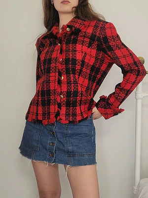 Blazer Negro, Rojo · T-M · AB0991