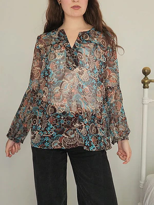 Blusa Café, Celeste · T-L · AB1043