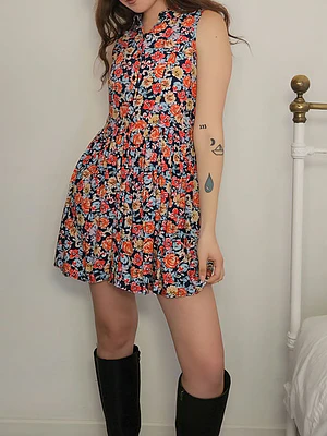 Vestido Azul, Rojo · T-M · AB0039