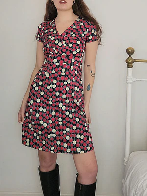Vestido Negro, Rojo · T-S · AB0036