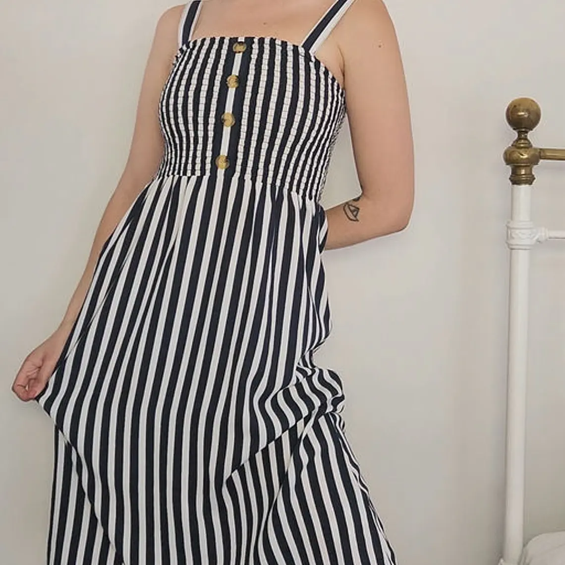 Vestido Blanco, Azul · T-S · AB0402 1