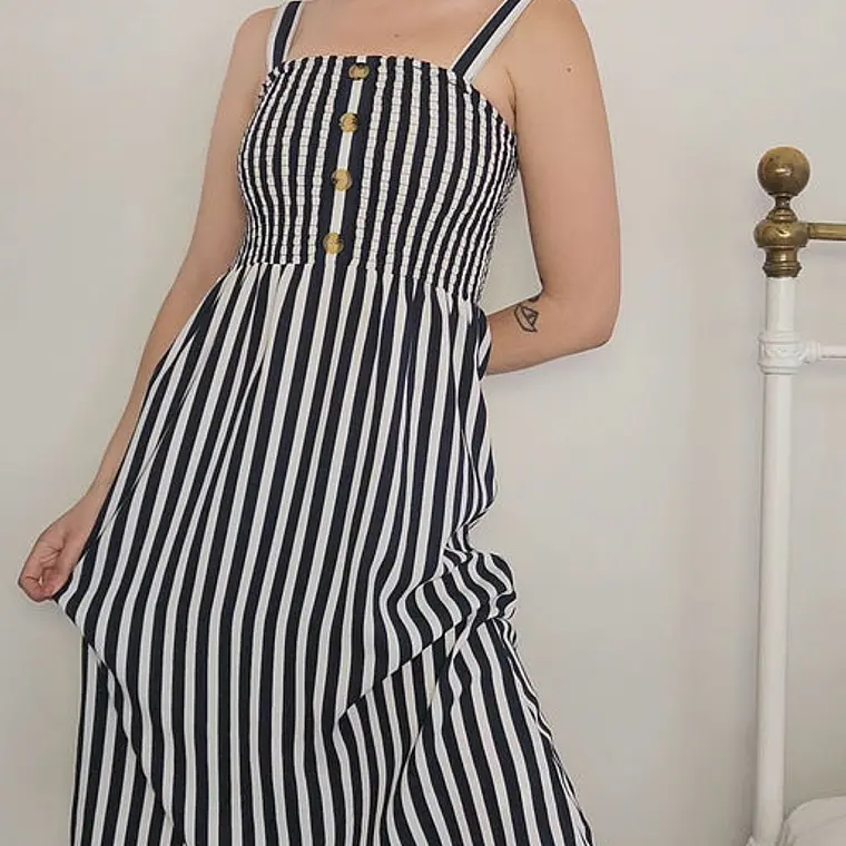 Vestido Blanco, Azul · T-S · AB0402 1