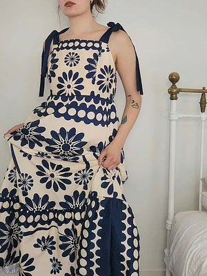 Vestido Blanco, Azul · T-M · AB0108