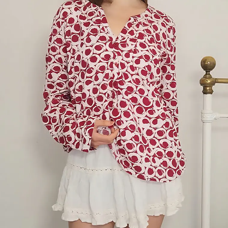 Blusa Burdeo, Blanco · T-XL · AB1080 1