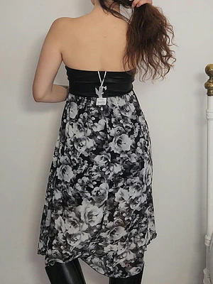Vestido Negro, Gris · T-S · AB1099