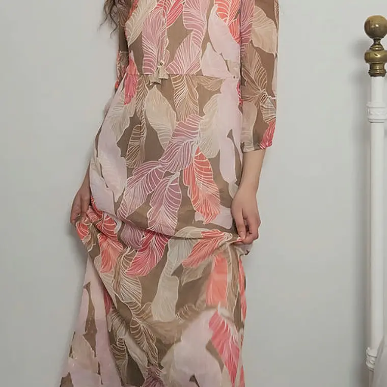 Vestido Beige, Rosado · T-S · AB1106 1