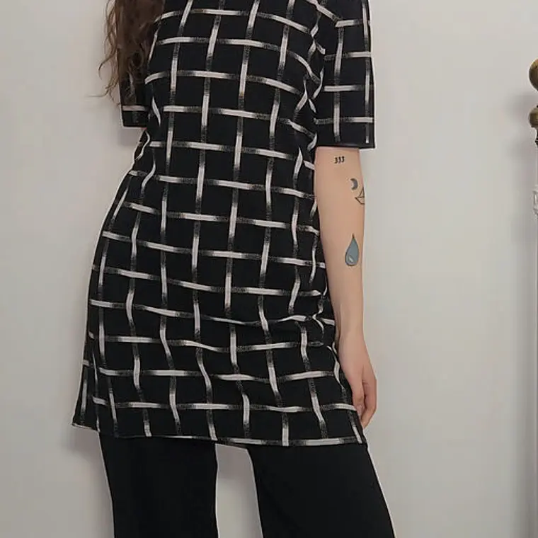 Vestido Negro, Blanco · T-L · AB11 2