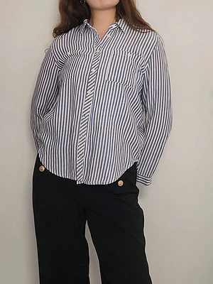 Blusa Azul, Blanco · T-M · AB1130