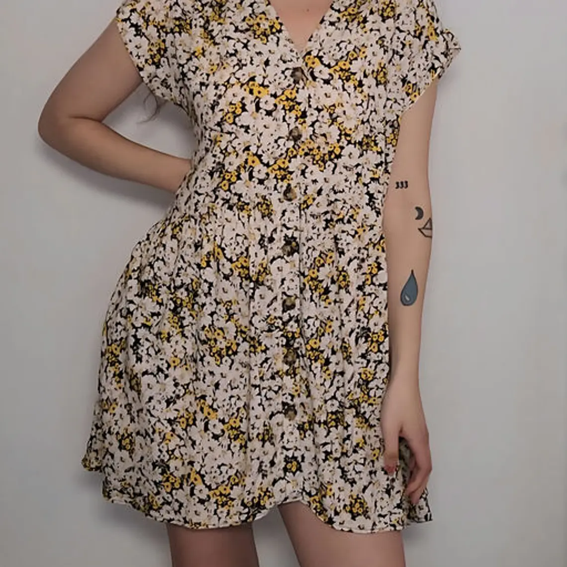 Vestido Blanco, Amarillo · T-M · AB1166 1