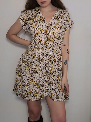 Vestido Blanco, Amarillo · T-M · AB1166