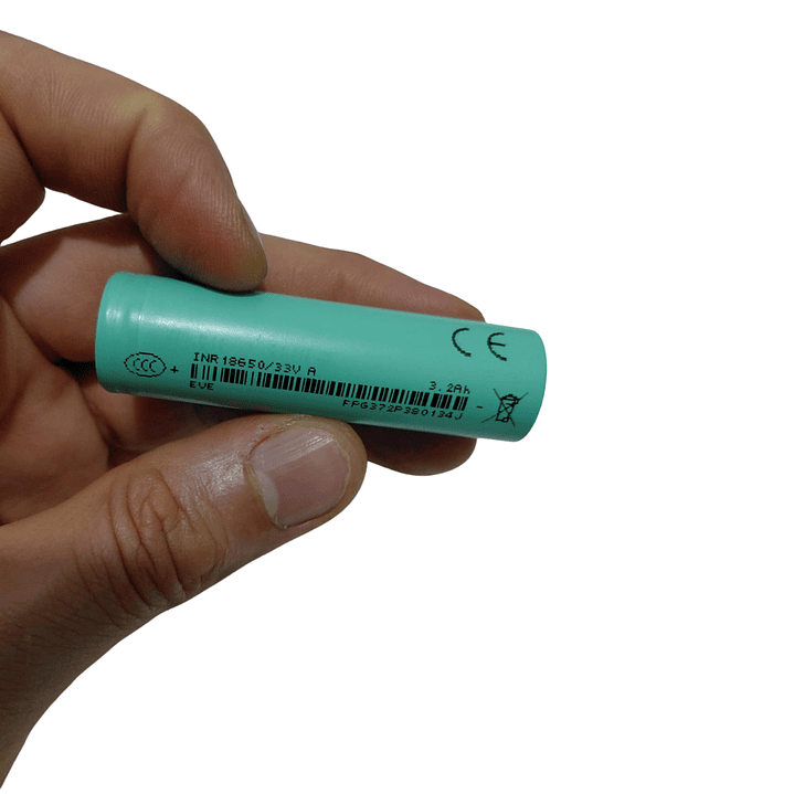 Batería 18650 EVE INR18650/33V A – 3200 mAh 3.7 V Recargable Li-ion Flat Top (Sin Ensamblar) 6