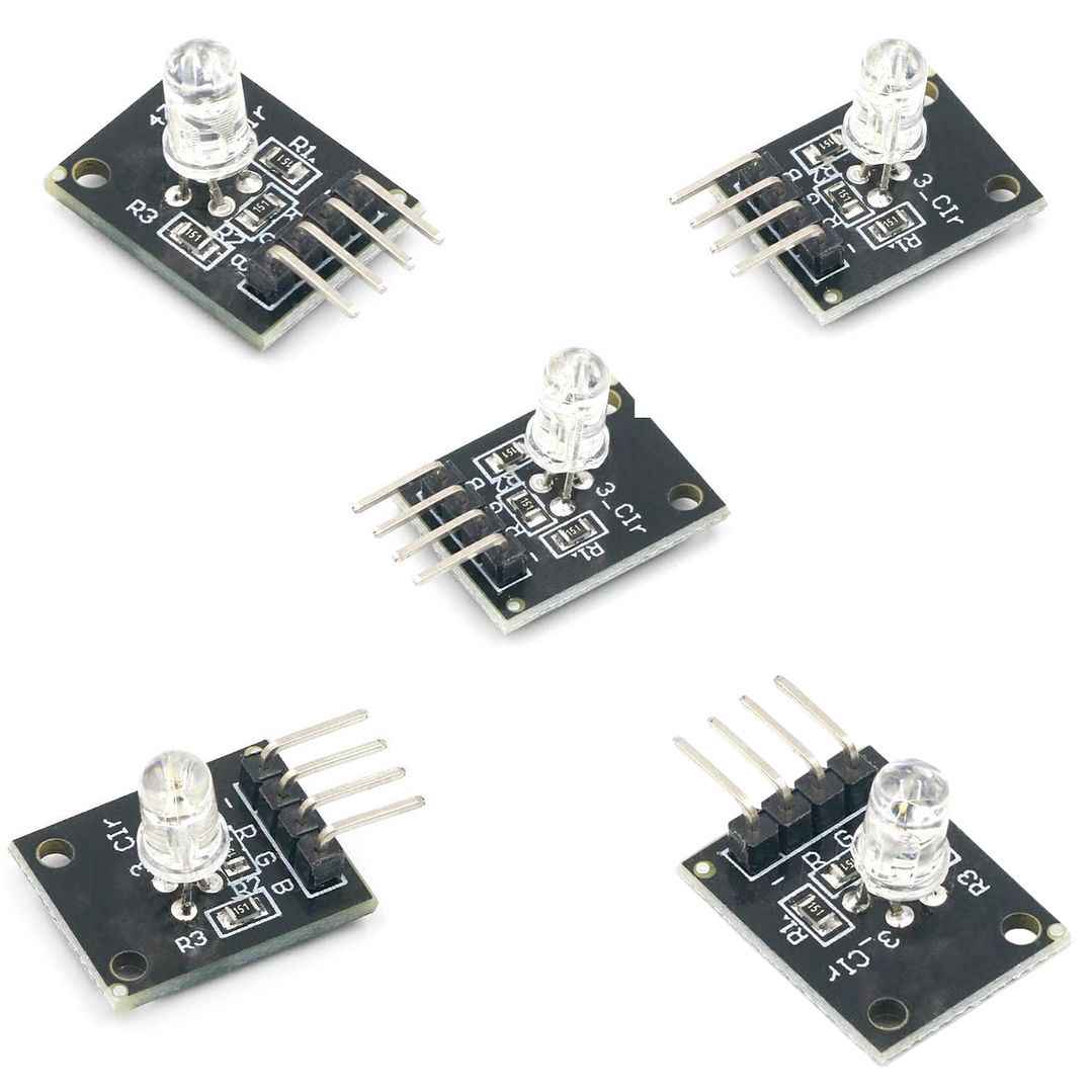 Módulo LED RGB KY-016 – Pack x5 Unidades – Tricolor Controlable para Arduino, ESP32 y más 1