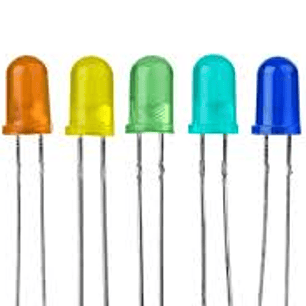 Pack 10 unds LED de 5 mm Diodo Emisor de Luz Alta Luminosidad Colores Varios