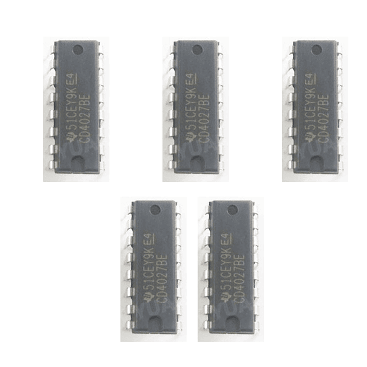 Pack x5 CD4027BE – Circuito Integrado Flip-Flop J-K Dual DIP16 | Electrónica Digital 1