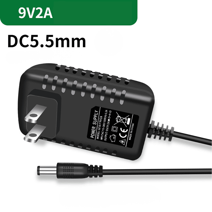Fuente de Poder 9V 2A DC 5.5mm Adaptador Cargador Transformador 1