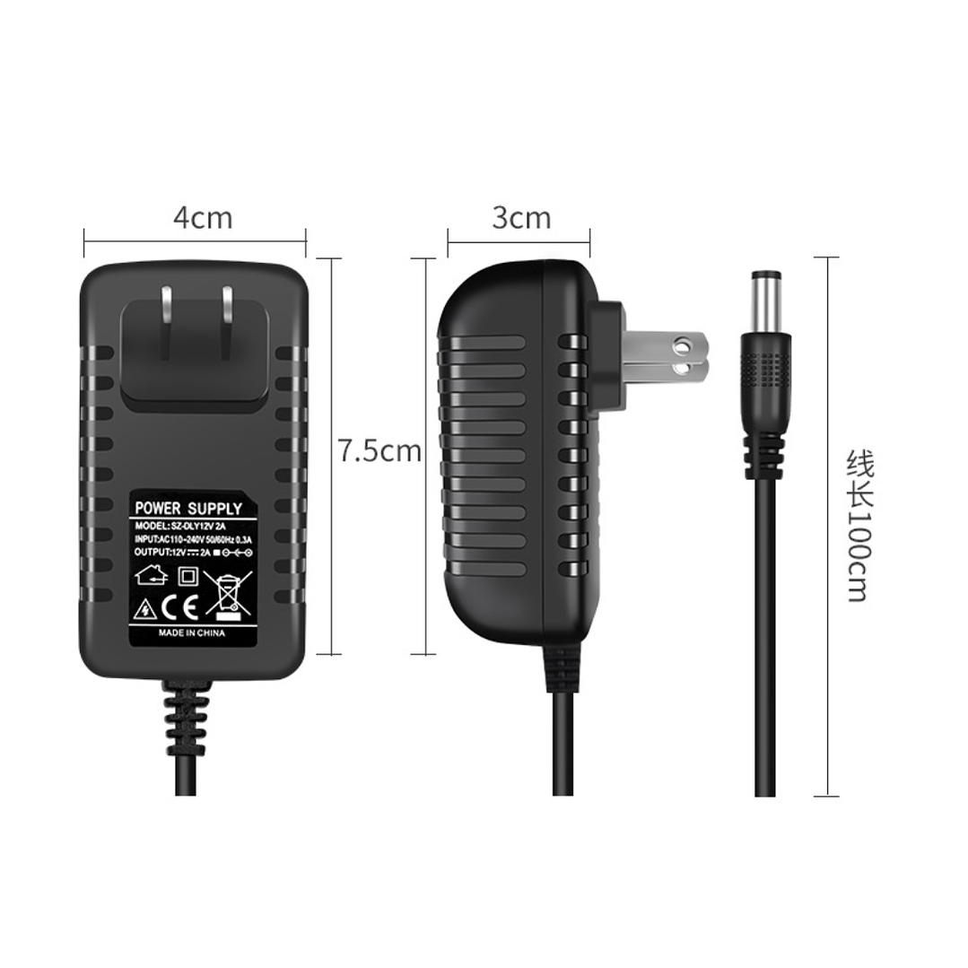 Fuente de Poder 12V 2A DC 5.5mm – Cargador Adaptador Estabilizador 6