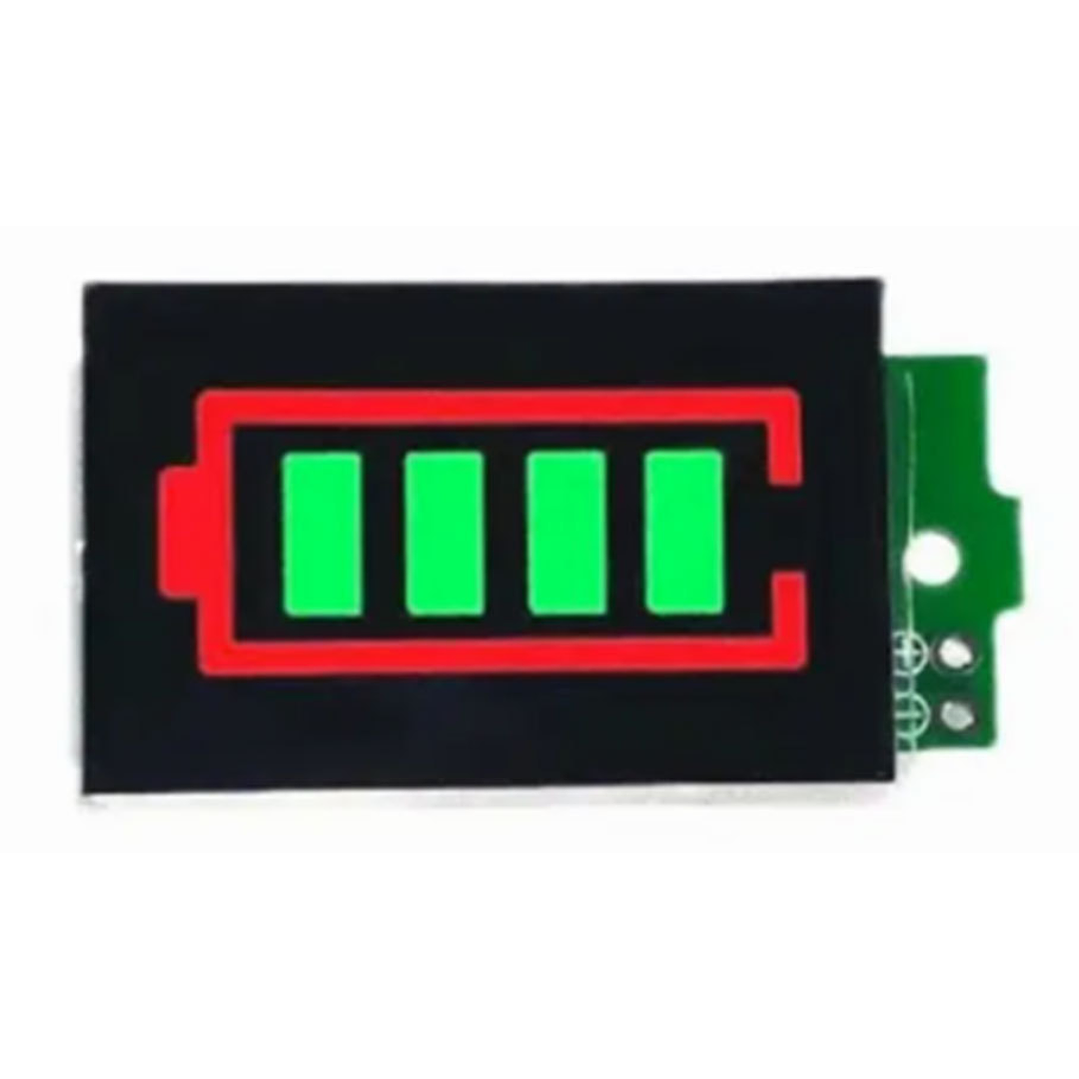 Indicador de Batería Litio 1S a 8S LED Verde 3–34V Medidor Nivel de Carga Li-ion 1