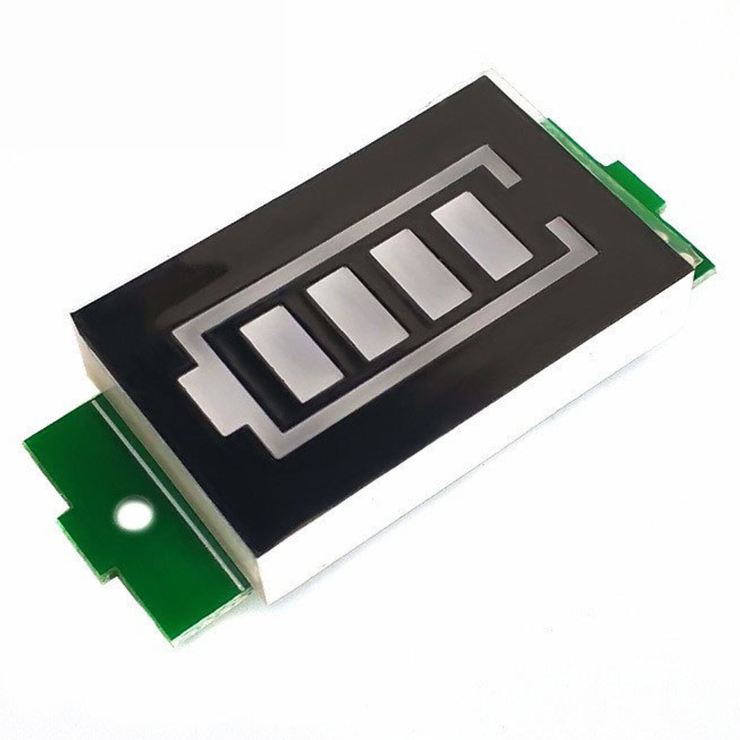 Indicador de Batería Litio 1S a 8S LED Verde 3–34V Medidor Nivel de Carga Li-ion 3