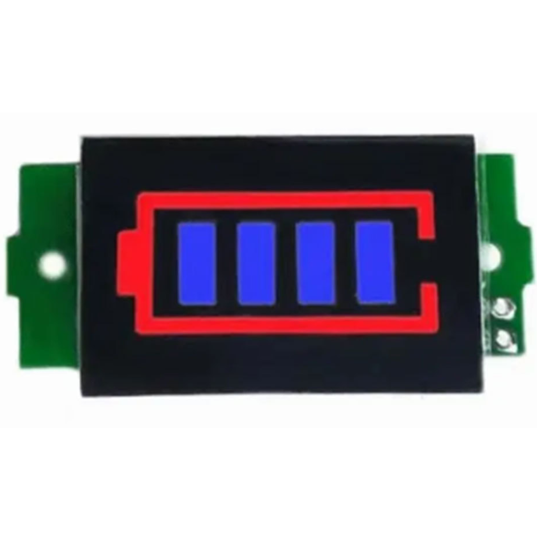 Indicador de Batería Litio 1S a 8S LED Azul 3–34V Medidor de Carga Li-ion 1