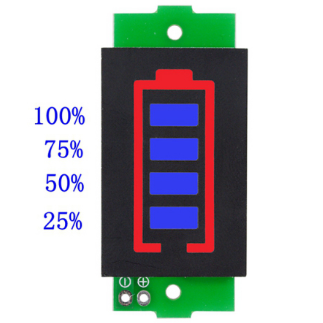Indicador de Batería Litio 1S a 8S LED Azul 3–34V Medidor de Carga Li-ion 2