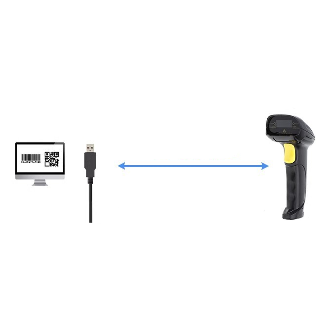 Lector de Código de Barras Inalámbrico 1D YHD-8200LW USB 2.4G 4
