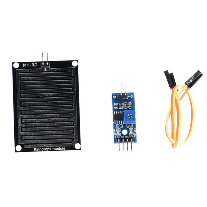 Módulo Sensor de Lluvia Gotas de Agua con Salida Analógica y Digital LM393 3.3V–5V 4