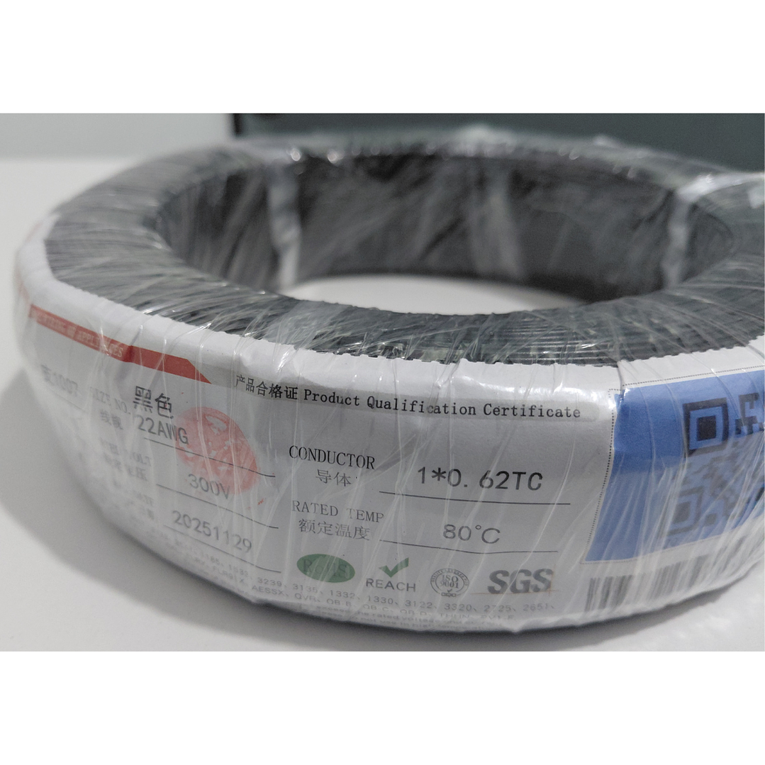 Cable Eléctrico PVC 22 AWG Negro Rollo 295 m Cobre Estañado 1
