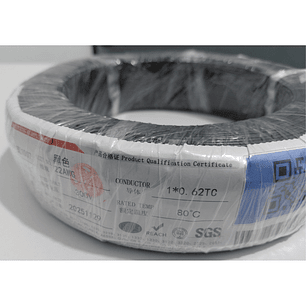 Cable Eléctrico PVC 22 AWG Negro Rollo 295 m Cobre Estañado