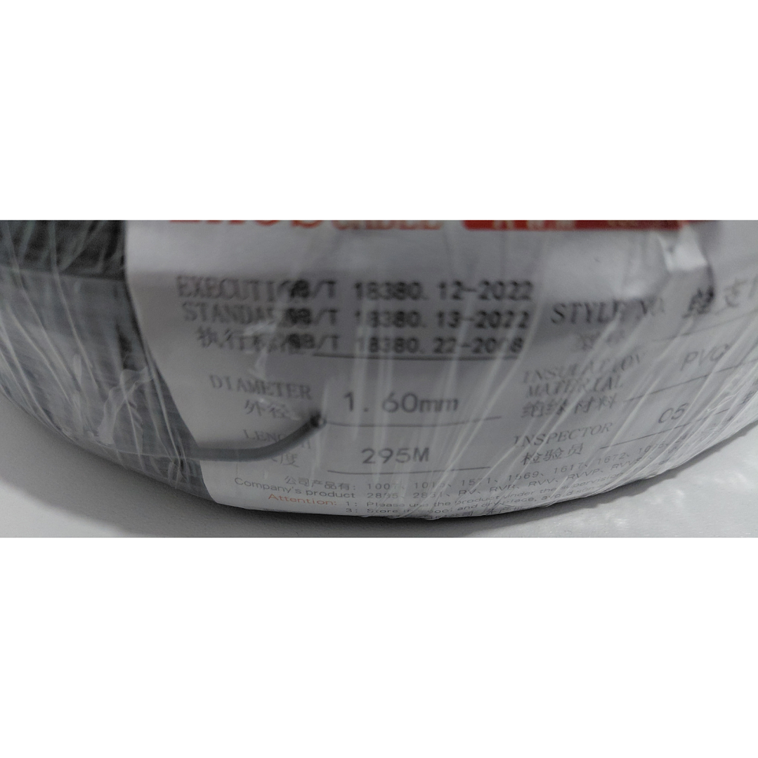 Cable Eléctrico PVC 22 AWG Negro Rollo 295 m Cobre Estañado 3