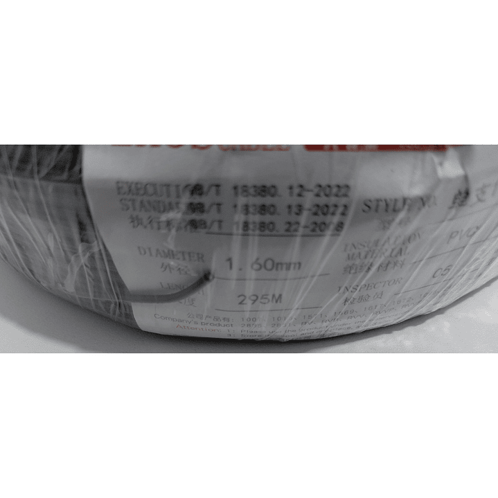 Cable Eléctrico PVC 22 AWG Negro Rollo 295 m Cobre Estañado 3