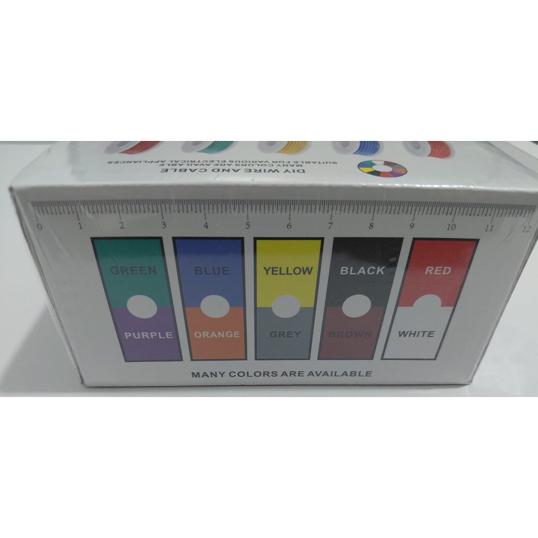 Cable Eléctrico 1007 PVC 26 AWG Kit 5 Colores – 100 m Total – Cobre Estañado 300V 2