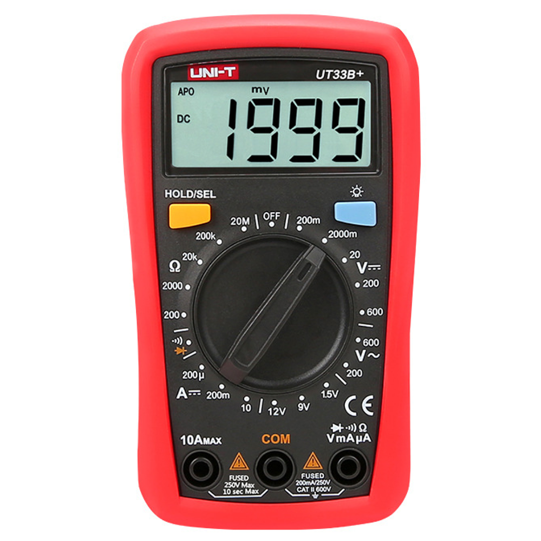 Multímetro Digital UNI-T UT33B+ Portátil de Alta Precisión CAT II 600V 1