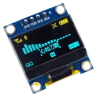 Pantalla OLED 0.96” Amarillo/Azul Doble Color – Soldada – Caja