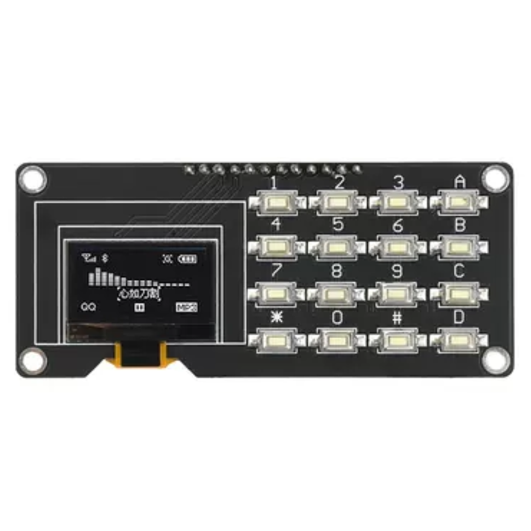 Módulo OLED 0.96” + Teclado Matricial 4×4 I2C SSD1306/1315 1