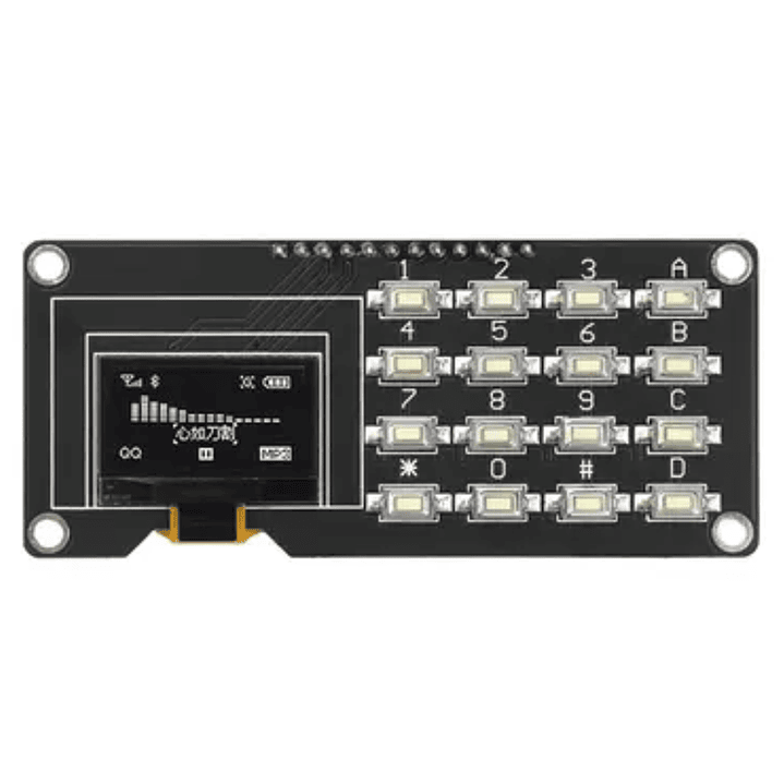Módulo OLED 0.96” + Teclado Matricial 4×4 I2C SSD1306/1315 1