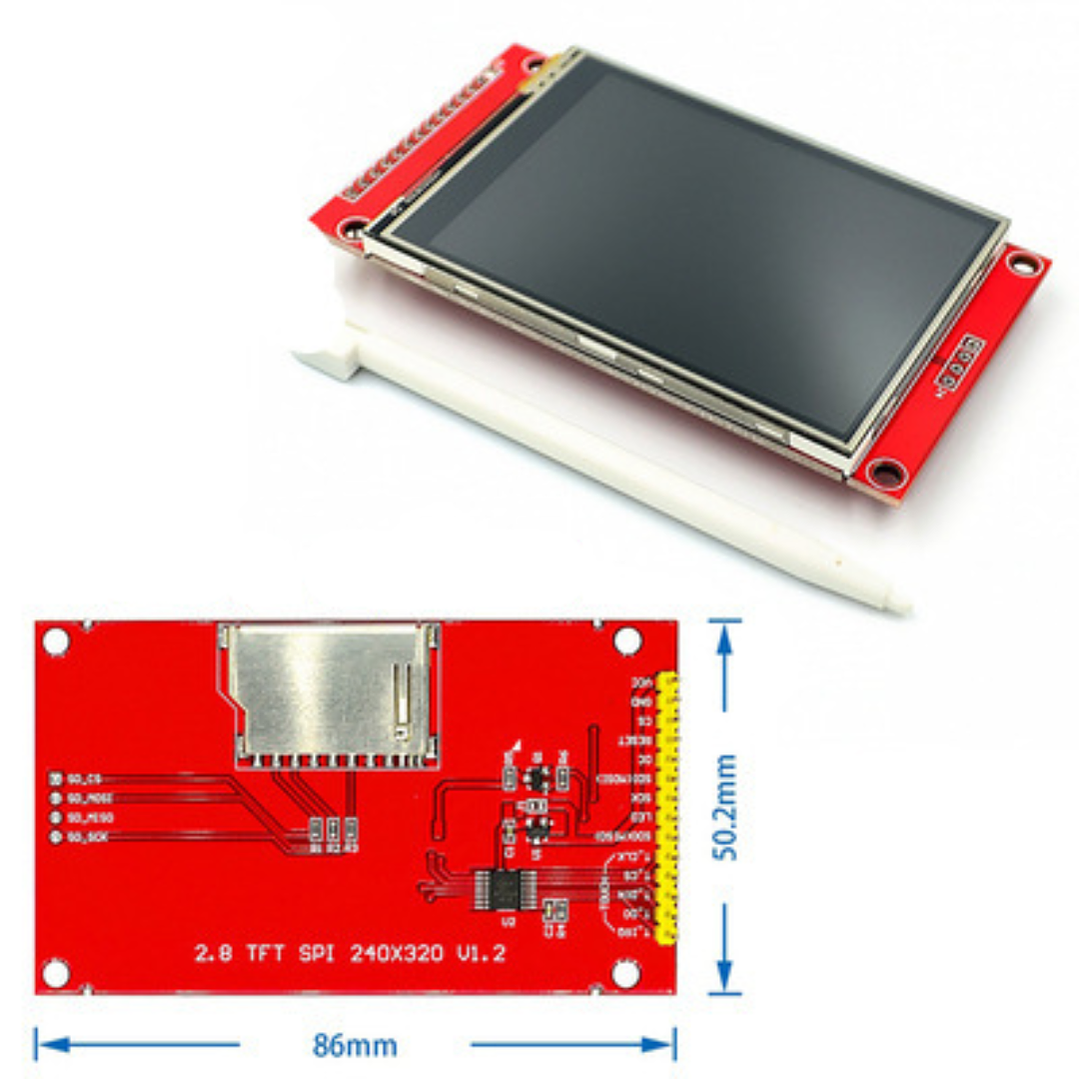 Display TFT LCD 2.8” SPI 320x240 ILI9341 a Color con Pantalla Táctil Compatible Arduino 1
