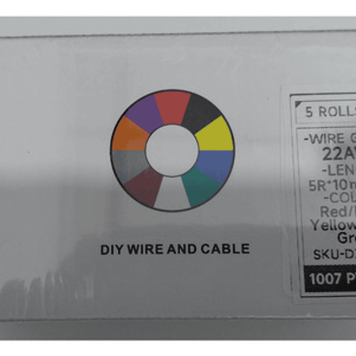 Cable Eléctrico 22 Awg Kit 5 Colores 50m Total Estañado 300v 2