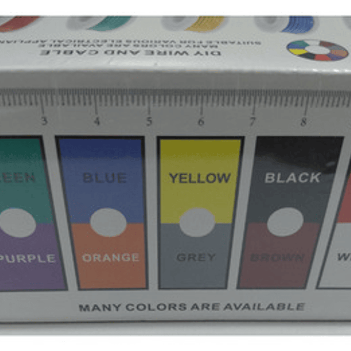 Cable Eléctrico 22 Awg Kit 5 Colores 50m Total Estañado 300v 3