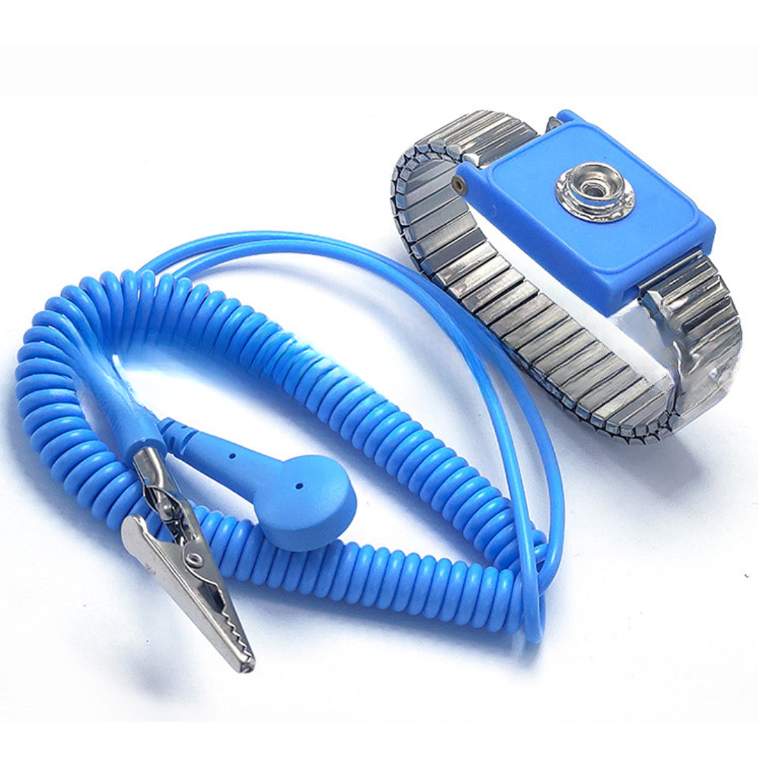 Pulsera Antiestática Metálica con Cable Espiral 2.5 m 5