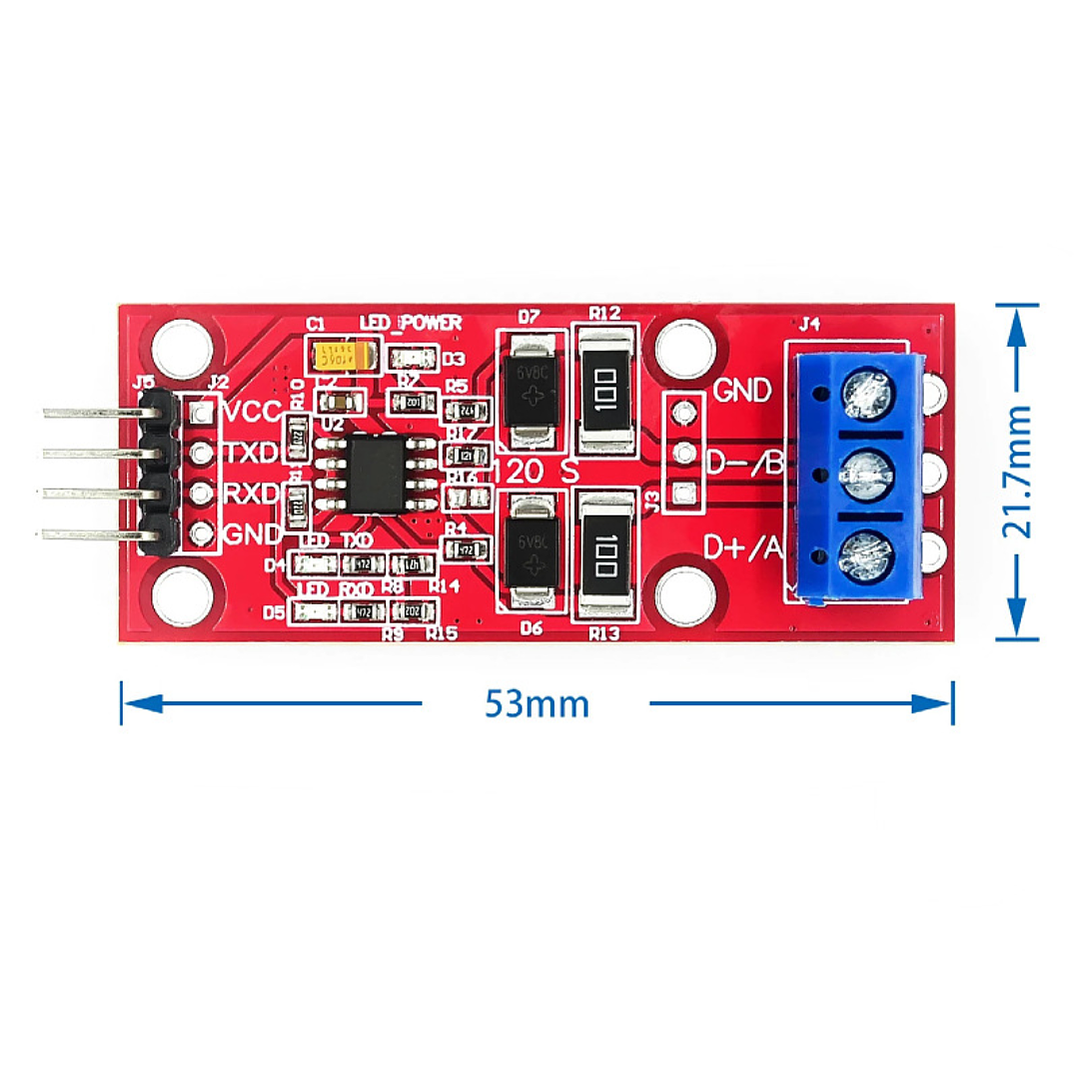 Modulo Convertidor TTL a RS485 UART con Control Automatico de Flujo 3.3V 5V 3