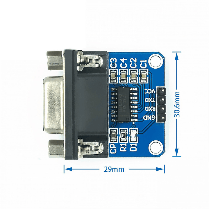 Modulo RS232 TTL MAX3232 DB9 Hembra Conversor Serial 3.3V 5V 3