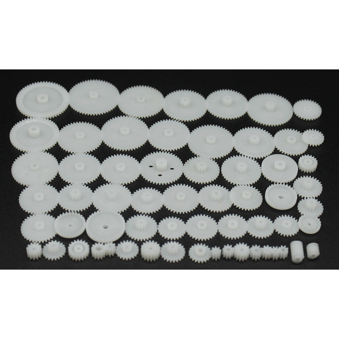 Kit 58 Engranajes Plásticos Para Motor Robot DIY Mod 0.5 1