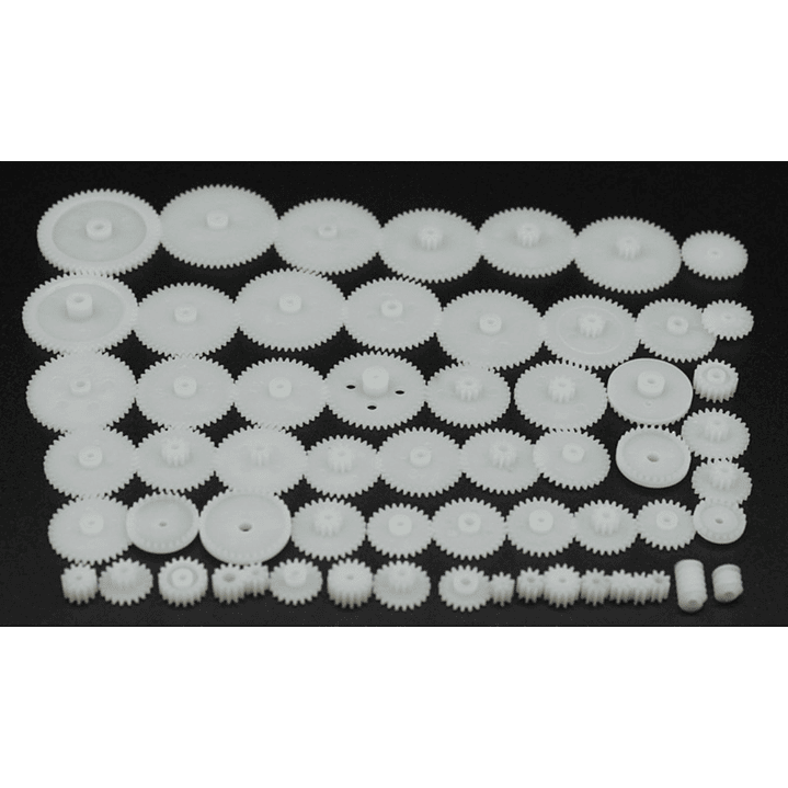 Kit 58 Engranajes Plásticos Para Motor Robot DIY Mod 0.5 1